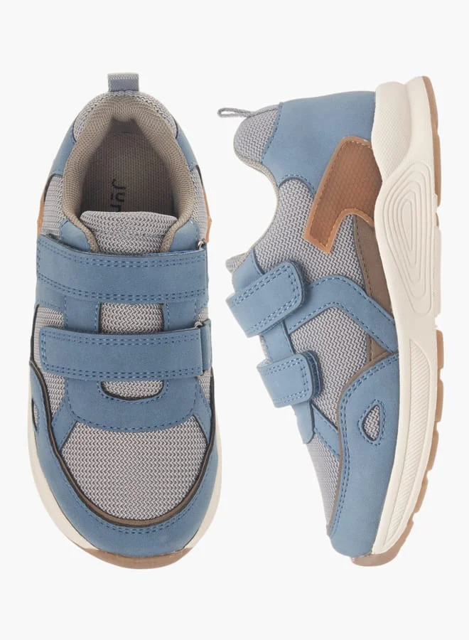 جونيورز Boys Textured Sneakers With Hook And Loop Closure