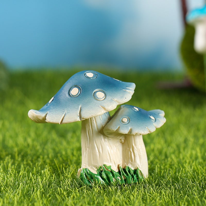 Creative Zakka Mushroom Series Moss Micro-Landscape Fleshy Potted Plants With Decorations Decorative Ornaments Resin - Image 1