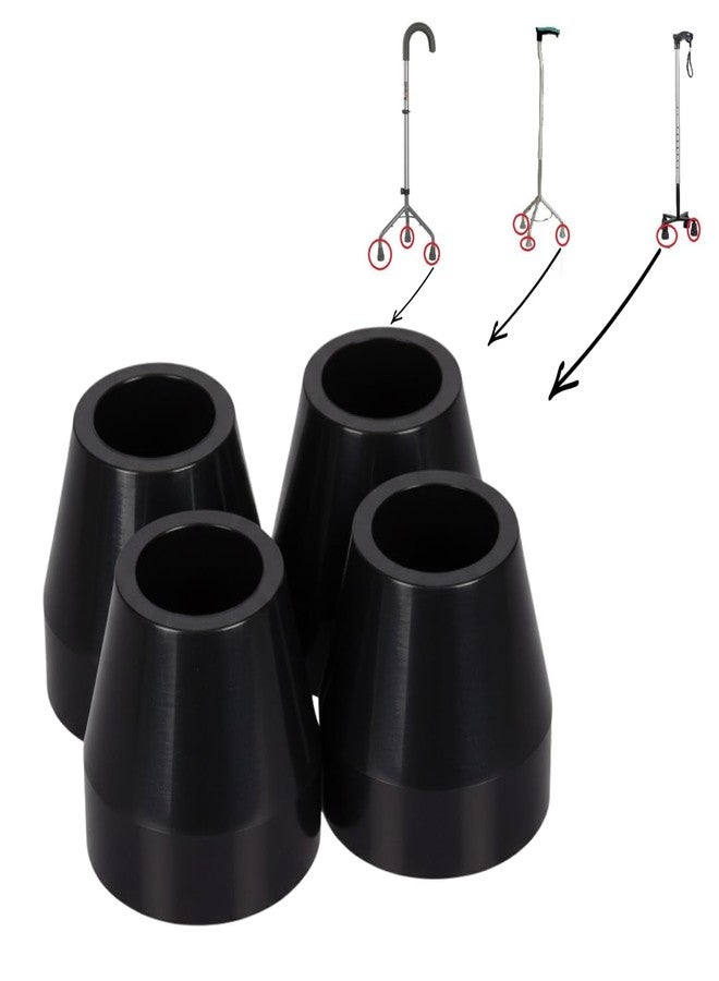 Aaram Ferrules TP-06, Tips Shoes for 3 leg and 4 leg Walking Stick 13-15 mm Pipe (15 mm Dia Pipe, Black) Set of 4 - Image 1
