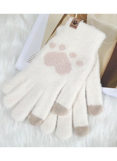 Women's Warm Winter Plush Thick Windproof Cute Student Wool Gloves