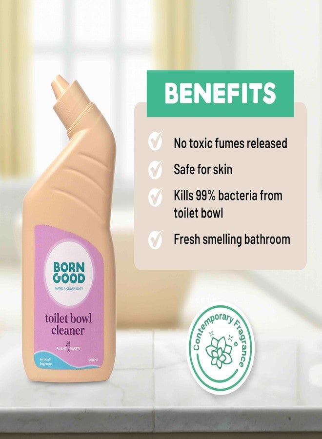 Born Good Industrial Grade Natural Toilet Bowl Cleaner | Arctic Air | Removes Yellow Stains, Limescale & Germs | Non-Toxic, Plant-Based, Biodegradable, Eco-Friendly | Organic (500mlx2) - Image 2