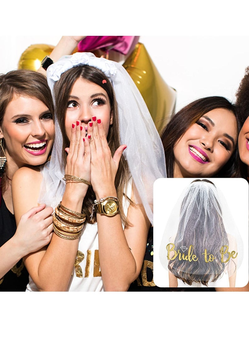Y&D Veil Comb Bride to Be Hen Party Accessories Headband Tiara Gifts Decorations for Wedding, Engagement, Bridal Shower, Bachelorette Supplies  - Image 2