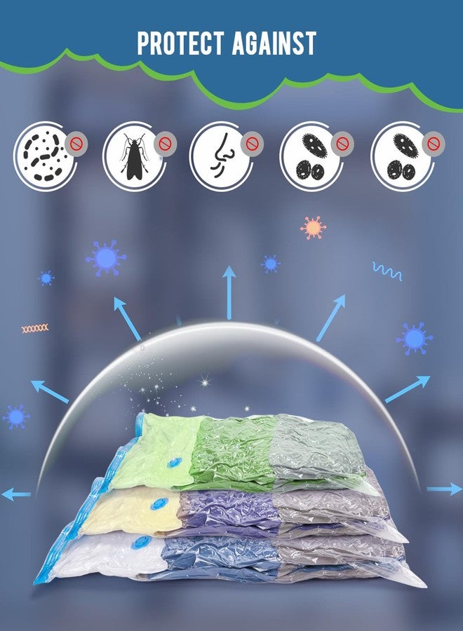KRUDA Vacuum Storage Bags 12 Pack Jumbo(70 X 100 cm) | Space Saver Bags with Hand Pump | Airtight Compression Bags for Clothes, Travel, Blankets,Quilts | Reduce Volume by 80% | Waterproof & Reusable - Image 5