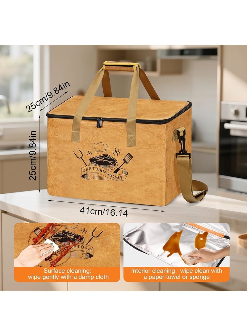 SYOSI BBQ Meat Resting Bag, Reusable Thermal Grill Blanket with Handle and Shoulder Strap, Keeps Meat Warm and Juicy for Outdoor Barbecue Picnics and Potlucks, Large - Image 4