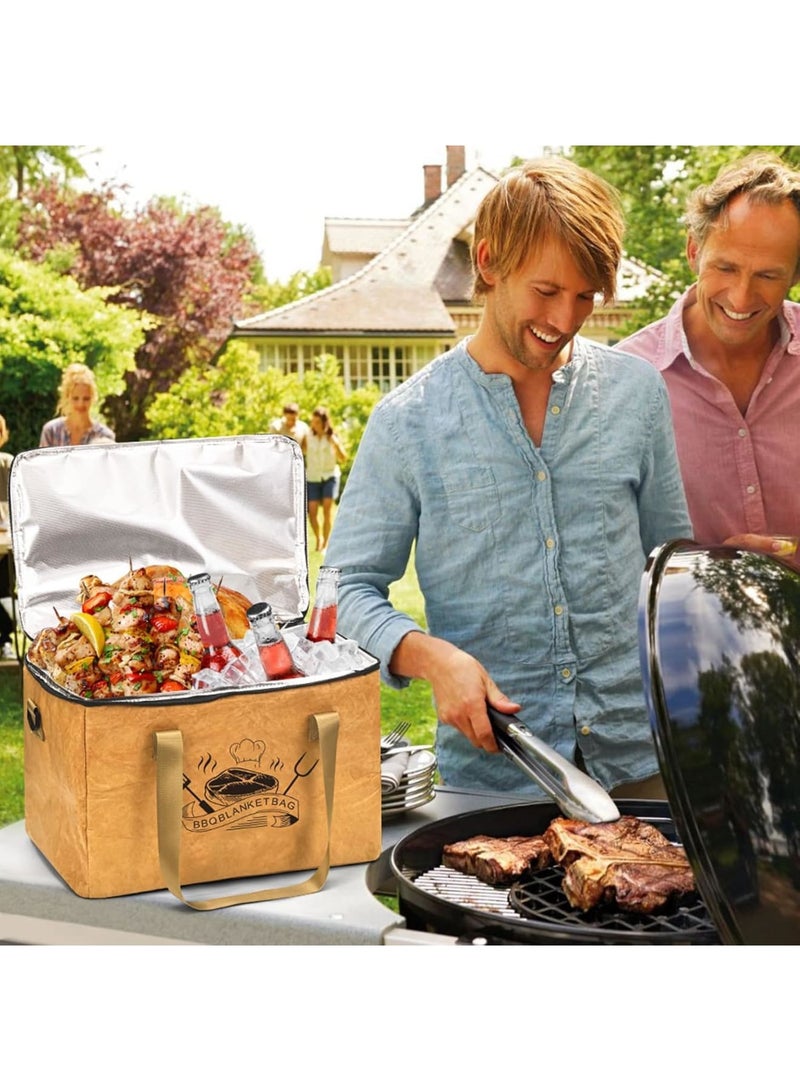 SYOSI BBQ Meat Resting Bag, Reusable Thermal Grill Blanket with Handle and Shoulder Strap, Keeps Meat Warm and Juicy for Outdoor Barbecue Picnics and Potlucks, Large - Image 2