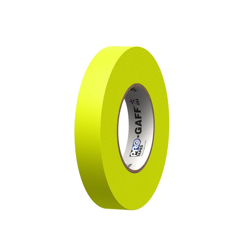 Pro Tapes 1"" Width Protapes Pro Gaff Premium Matte Cloth Gaffer'S Tape With Rubber Adhesive  50 Yds Length X  Fluorescent Yellow (Pack Of 1) - Image 2