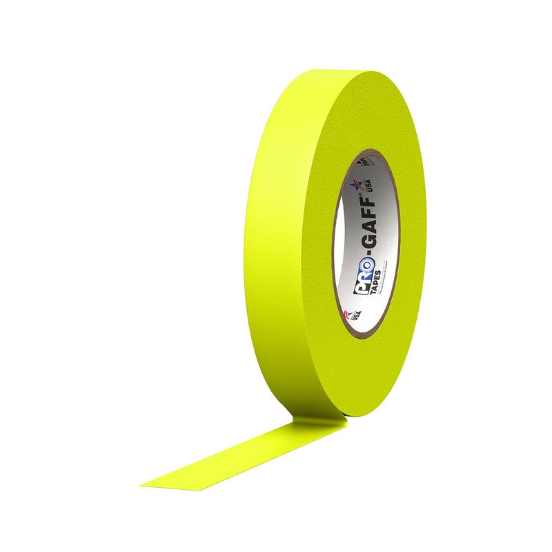 Pro Tapes 1"" Width Protapes Pro Gaff Premium Matte Cloth Gaffer'S Tape With Rubber Adhesive  50 Yds Length X  Fluorescent Yellow (Pack Of 1) - Image 1