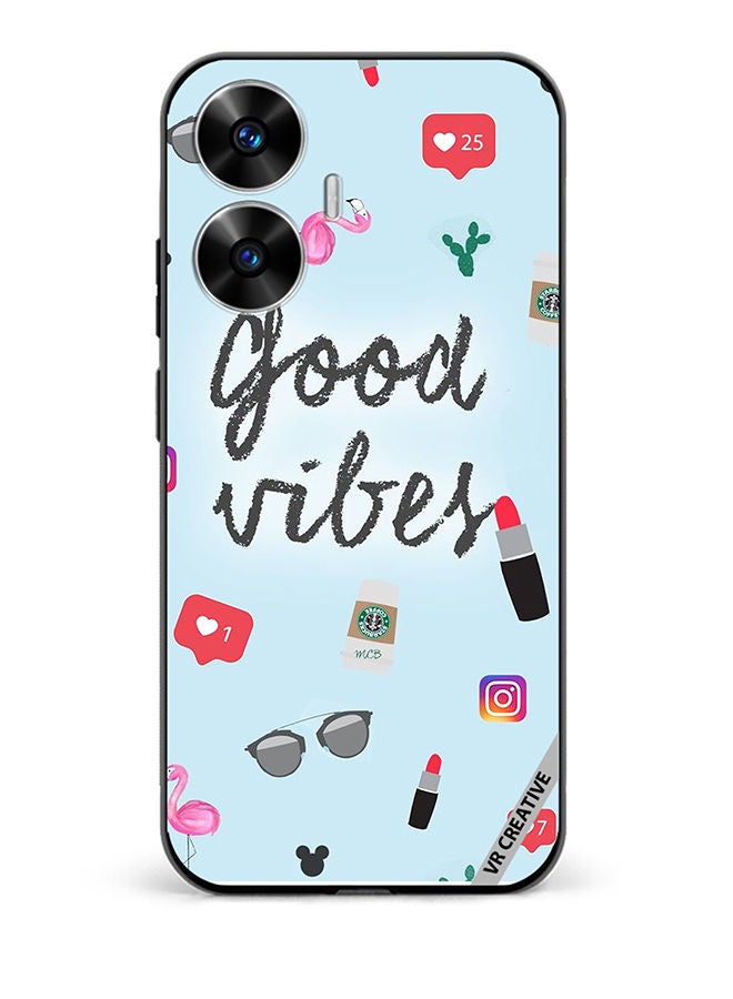 VR CREATIVE Protective Case Cover For Realme C55 Good Vibes Ready to Pose Design Multicolour - Image 1