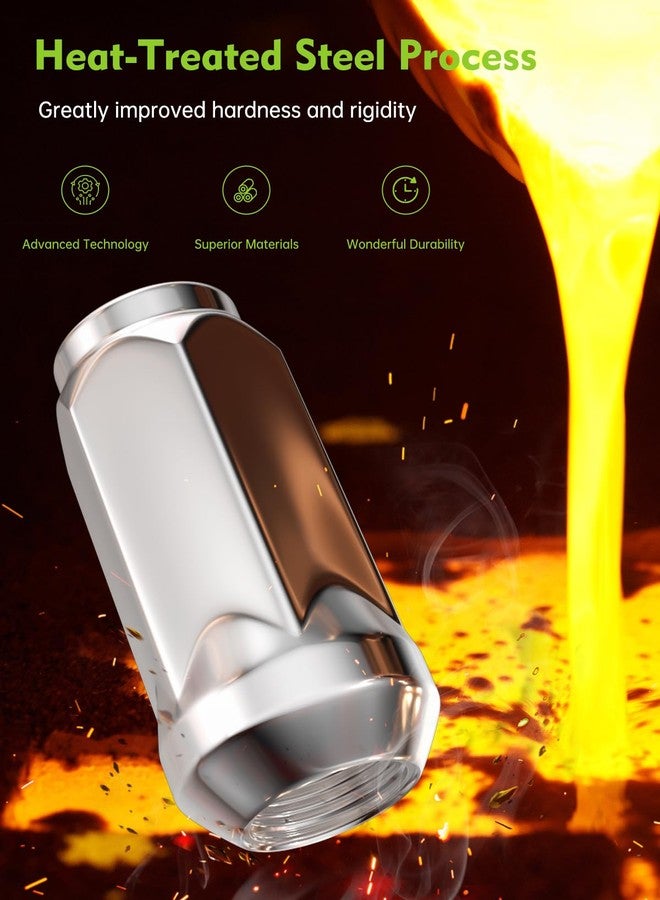 AUTOPTIM صواميل عجلات كروم AUTOPTIM مقاس 9/16-18، 32 قطعة - بديلة لسيارات رام 1500 موديلات 2002-2010، ورام 2500/3500 موديلات 1994-2010. صواميل عجلات مغلقة الطرف مقاس 9/16 × 18، سداسي 3/4 بوصة (19 مم)، ارتفاع 1.87 بوصة (48 مم). - Image 4