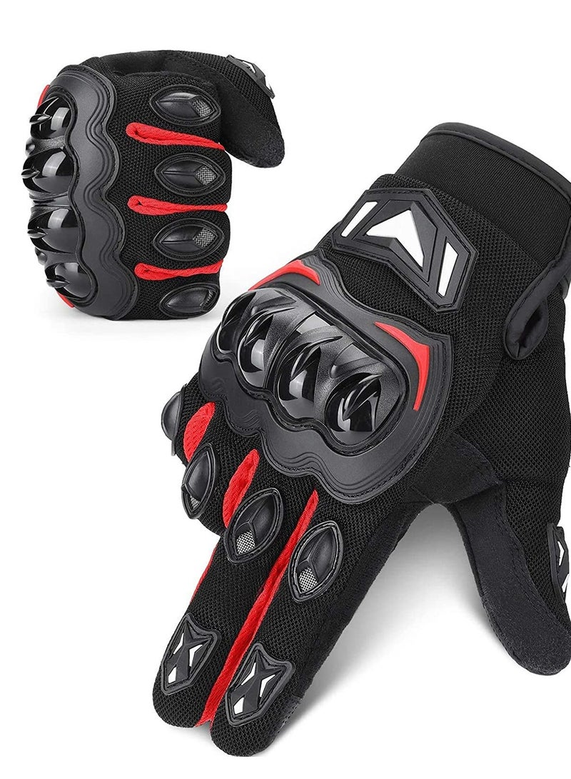 SOLARAE Motorcycle Gloves For Men Full Finger Touchscreen Motorbike Gloves Anti-Slip Outdoor Hard Knuckle Leather - Image 1