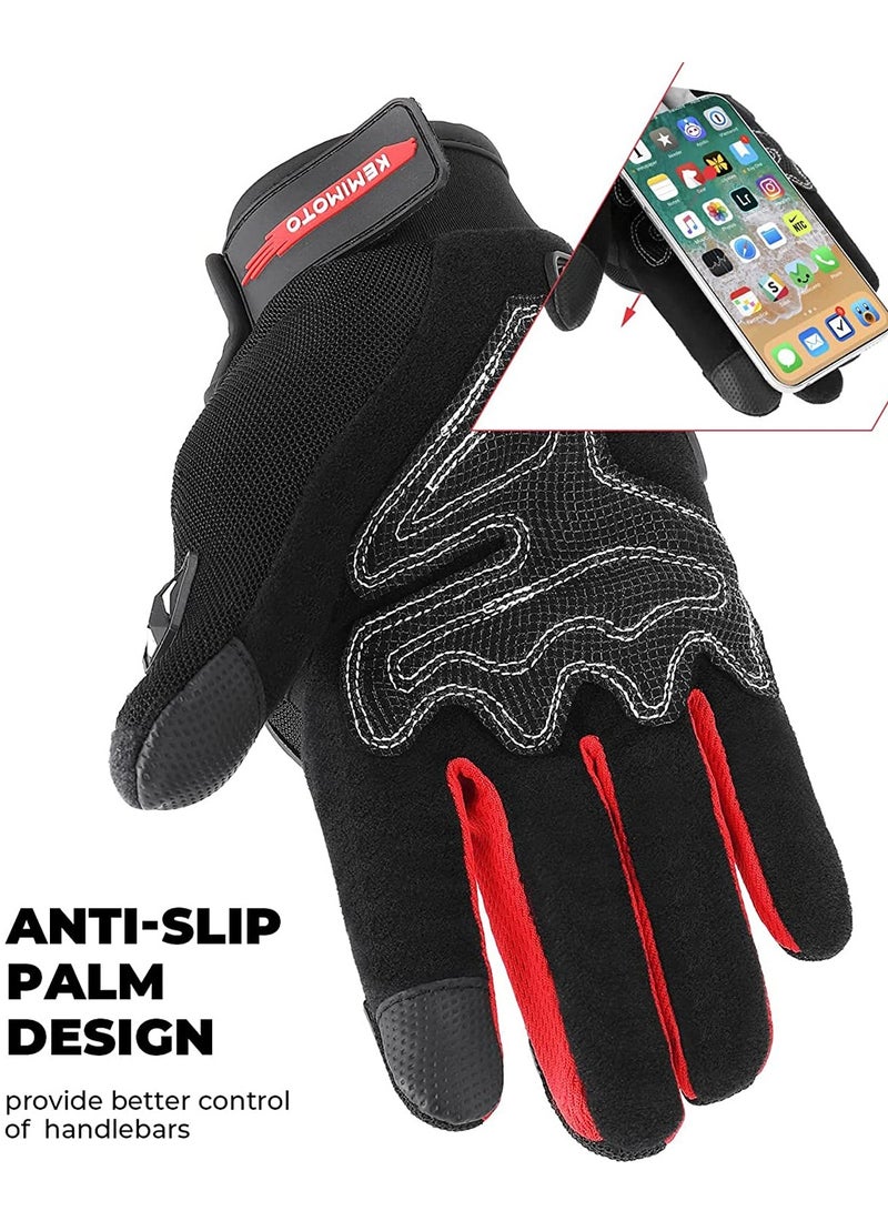SOLARAE Motorcycle Gloves For Men Full Finger Touchscreen Motorbike Gloves Anti-Slip Outdoor Hard Knuckle Leather - Image 5
