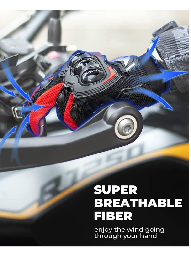 SOLARAE Motorcycle Gloves For Men Full Finger Touchscreen Motorbike Gloves Anti-Slip Outdoor Hard Knuckle Leather - Image 4