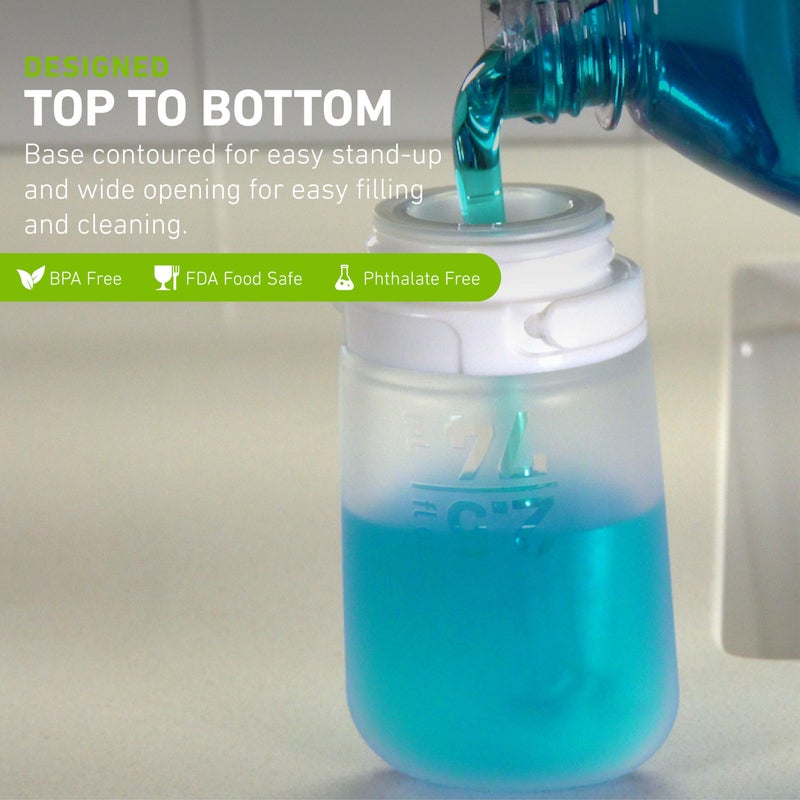 humangear GoToob+ 3-Pack (Small) | Refillable Silicone Travel Bottle | Locking Lid | Food-Safe Material, Clear/Green/Blue, Small (1.7 fl.oz; 53ml) - Image 3