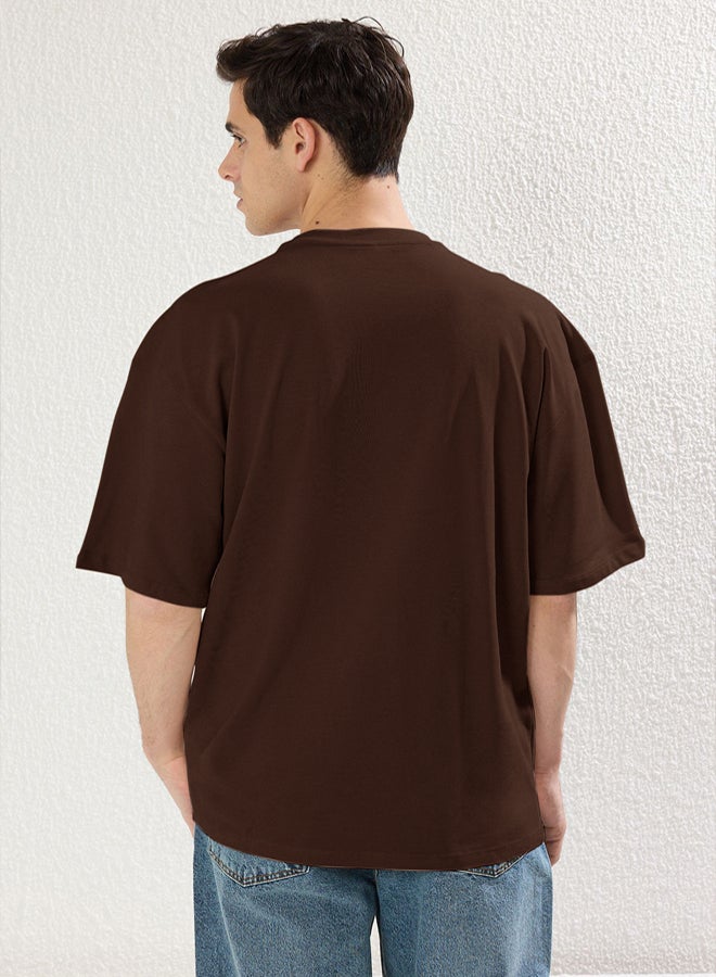trendyol Oversize/Wide Cut Textured Basic 100% Cotton Solid Fabric T-shirt - Image 2