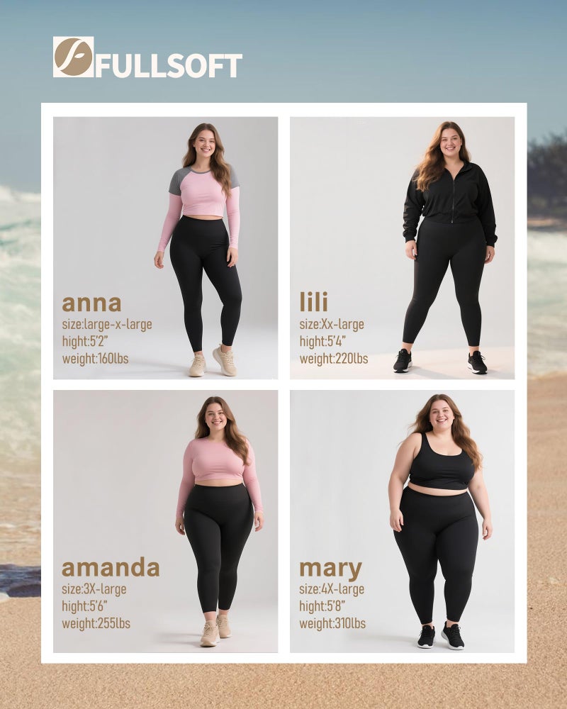 FULLSOFT Plus Size Leggings for Women- XL-4XL High Waist Tummy Control Stretchy Workout Plus Yoga Pants(Black/3X-Large) - Image 5