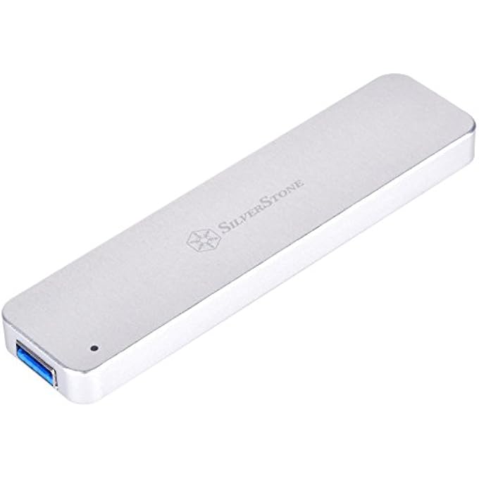SilverStone TECHNOLOGY SST-MS09S - M.2 SATA EXTERNAL SSD ENCLOSURE, USB 3.1 GEN 2, SILVER - Image 1