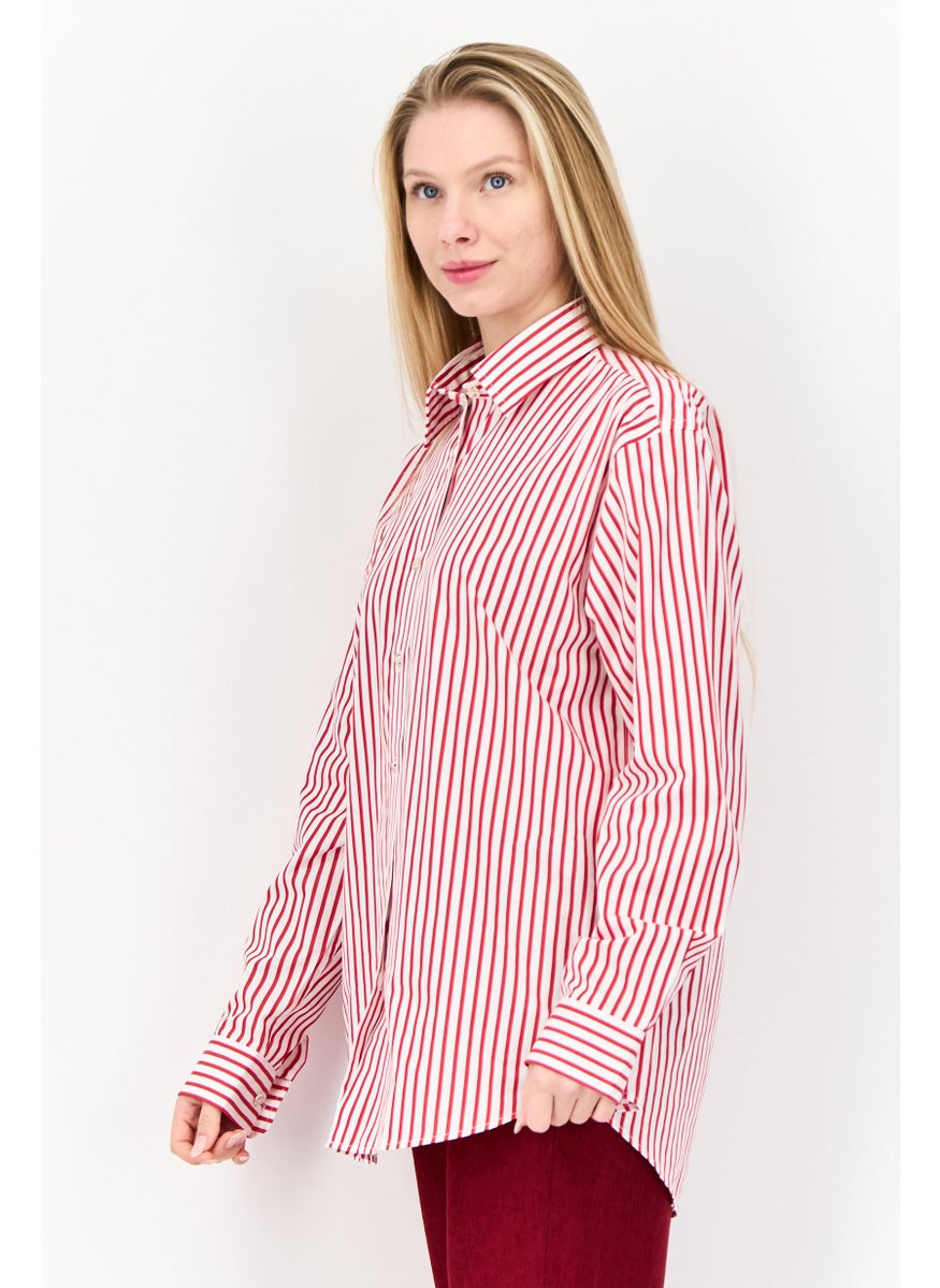 ESPRIT Women Regular Fit Stipe Long Sleeves Casual Shirt, Multicolor  - Image 2