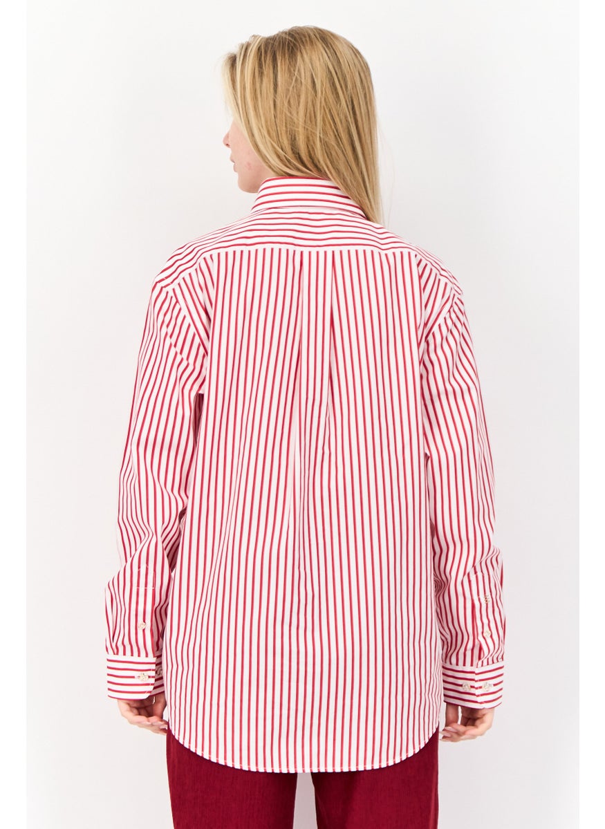 ESPRIT Women Regular Fit Stipe Long Sleeves Casual Shirt, Multicolor  - Image 4
