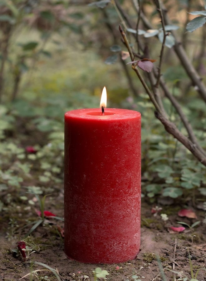 Stone & Feather, Apple Cinnamon 3x6 Aromatic Paraffin Wax Rustic Pillar Candle Big, Long Burning time-100-110 Hours, for Christmas, Home Decoration, Wedding. - Image 2