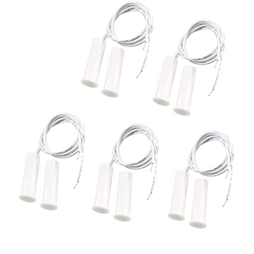 Lagogia RC-35 NC Recessed Wired Security Window Door Contact Sensor Alarm Magnetic Reed Switch, for Home Security and Burglar Alarm Systems, Sets of 5, White - Image 1