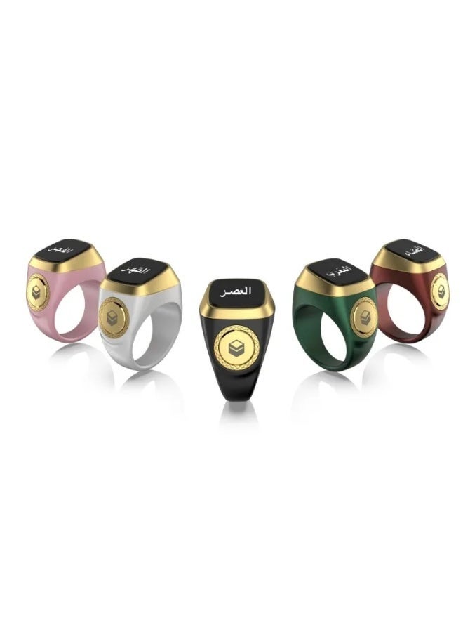 UV Enterprises Smart Tasbih Counter Ring Digital Zikr Ring with Prayer Reminder, Bluetooth Tasbeeh Counter, OLED Display Muslim Ring, Waterproof Islamic Dhikr Counter - Image 1