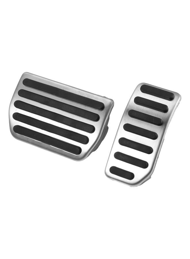 X AUTOHAUX 2pcs Brake Pedal Pad Gas Accelerator Pedal Cover for Volvo XC60 2010-2017 Silver Tone - Image 1