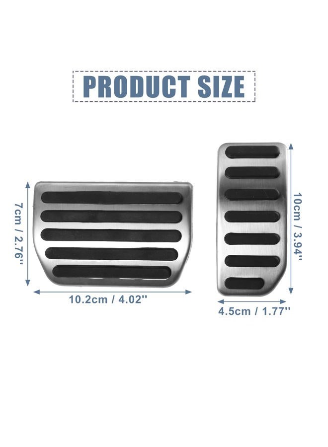X AUTOHAUX 2pcs Brake Pedal Pad Gas Accelerator Pedal Cover for Volvo XC60 2010-2017 Silver Tone - Image 4