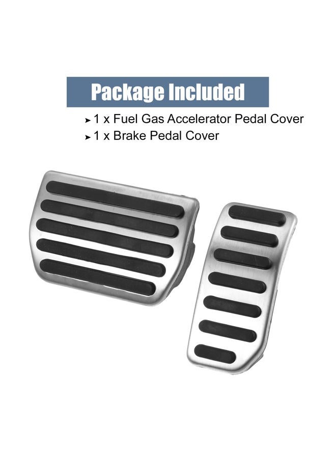X AUTOHAUX 2pcs Brake Pedal Pad Gas Accelerator Pedal Cover for Volvo XC60 2010-2017 Silver Tone - Image 3