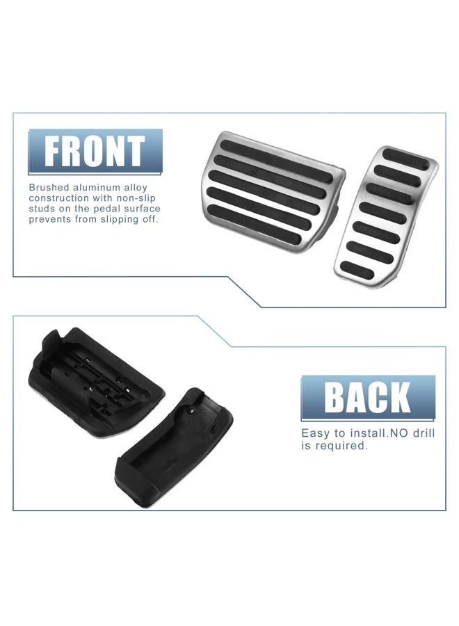 X AUTOHAUX 2pcs Brake Pedal Pad Gas Accelerator Pedal Cover for Volvo XC60 2010-2017 Silver Tone - Image 5