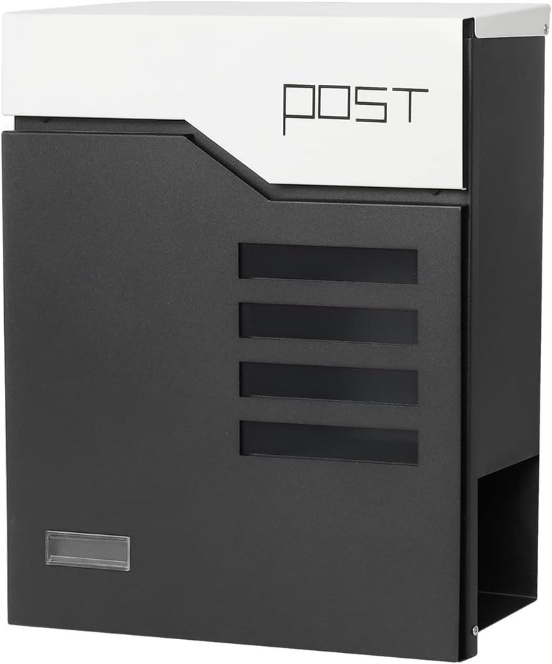 Parrency Stainless Steel Lockable Mailboxes with Keys,Outdoor Wall Mounted Mail Box with Large Capacity,White - Image 1