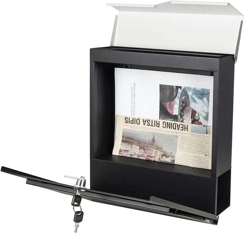 Parrency Stainless Steel Lockable Mailboxes with Keys,Outdoor Wall Mounted Mail Box with Large Capacity,White - Image 3