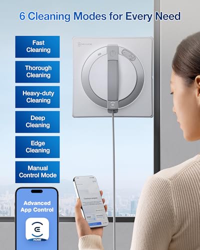 ecovacs روبوت تنظيف النوافذ ECOVACS WINBOT W2 PRO، 3 فوهات لرش الماء، نظام حماية من 10 مستويات، تخطيط مسار WIN-SLAM 4.0، نظام تسلق ثابت، كشف الحواف، تحكم عبر التطبيق - Image 4