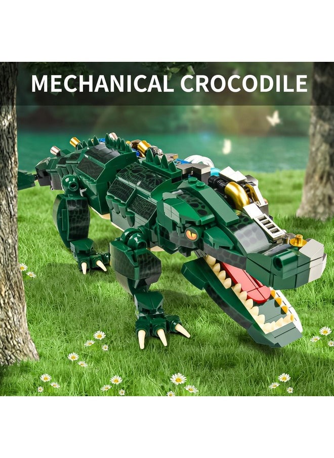 BNG BNG Mechanical Crocodile Building Set for Adult, Jurassic Animal with Display Stand and Light, STEM Creative Dinosaur Alligator Building Toys, Gift for Teens Boys 12+(996 PCS)  - Image 3