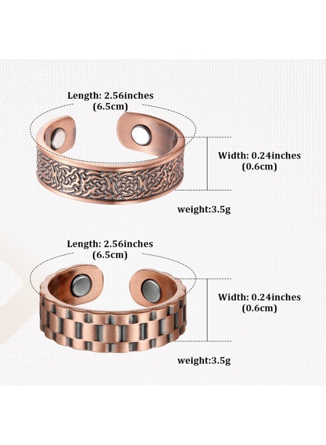 BioMag Magnetic Rings, Pure Copper Ring for Men Women, Adjustable Fingers Thumb Ring Jewelry Gift (Copper C-4Pcs) - Image 4