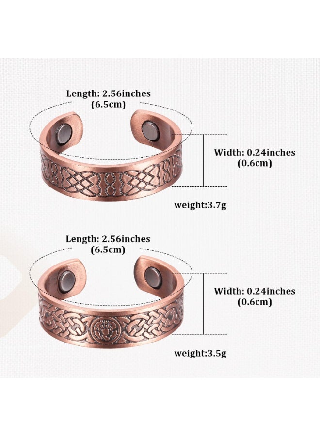 BioMag Magnetic Rings, Pure Copper Ring for Men Women, Adjustable Fingers Thumb Ring Jewelry Gift (Copper C-4Pcs) - Image 3