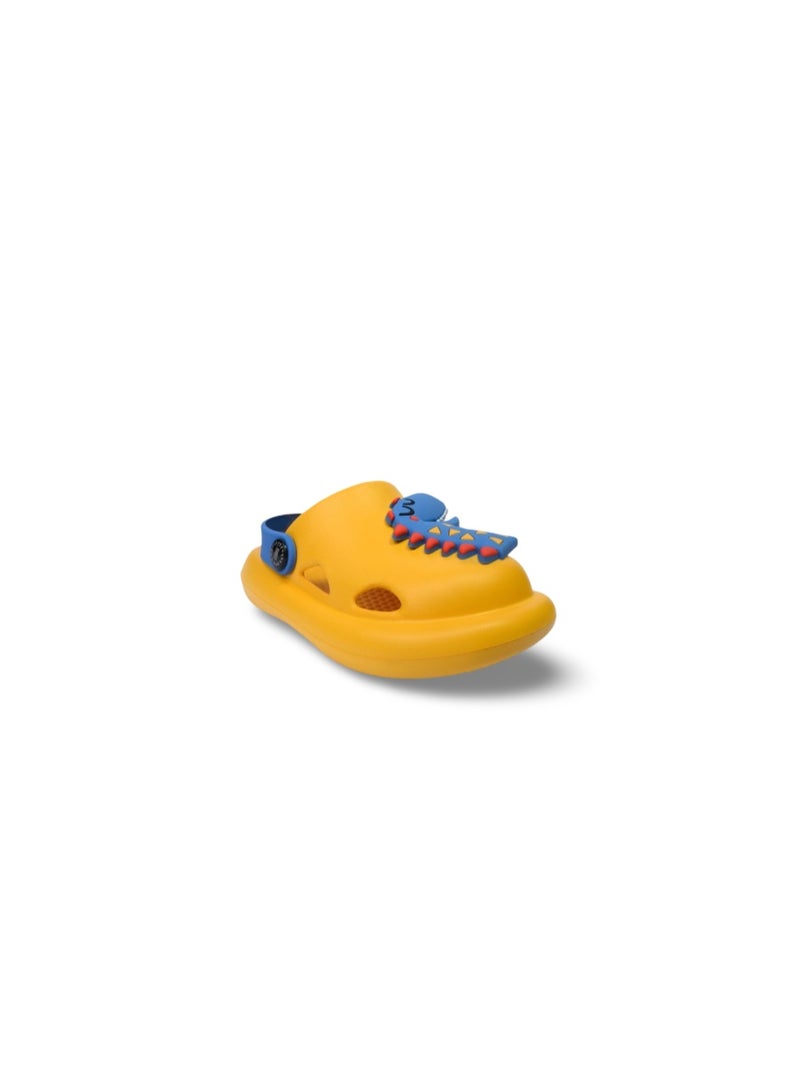 Boys Rubber Clogs – Yellow with Dino Design - Image 1