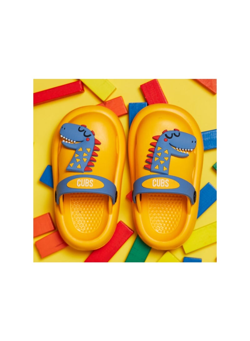 Boys Rubber Clogs – Yellow with Dino Design - Image 3
