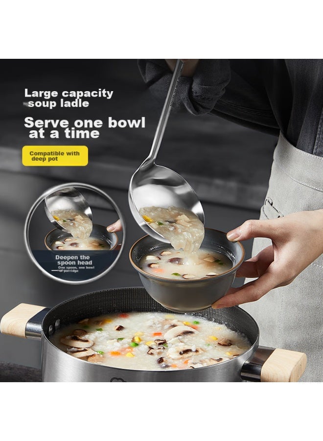 COOKER KING Chuidahuang Soup Ladle, 304 Stainless Steel, Thickened All-steel Vacuum Handle, Heat-resistant, Non-coated, Specially For Pots  - Image 3