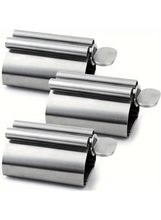3pcs Toothpaste Tube Squeezer With Hygienic Holder And Rust Resistant Design - Image 1