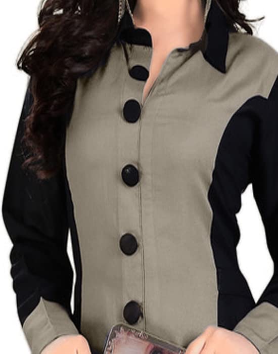 any kids Madhuram Womens Rayon Regular Fit A Line Kurti With Fully Stitched Plain Long Kurta(M-114, In, Alpha, L, Grey) - Image 4