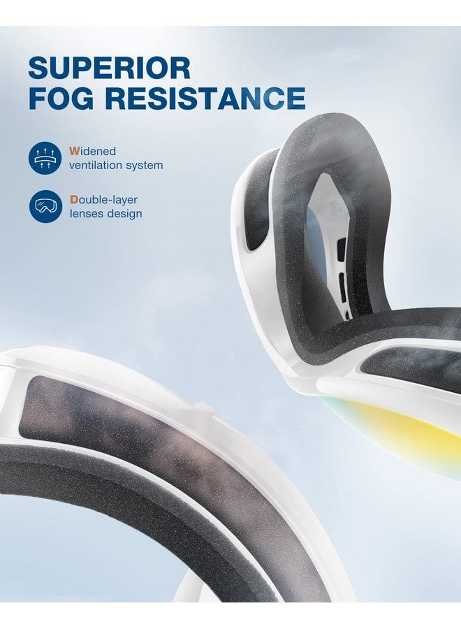 ZIONOR Lagopus Ski Snowboard Goggles Uv Protection Anti Fog Snow Goggles For Men Women Adult Youth Vlt 13.7% White Frame Mirrored Gold Lens - Image 3