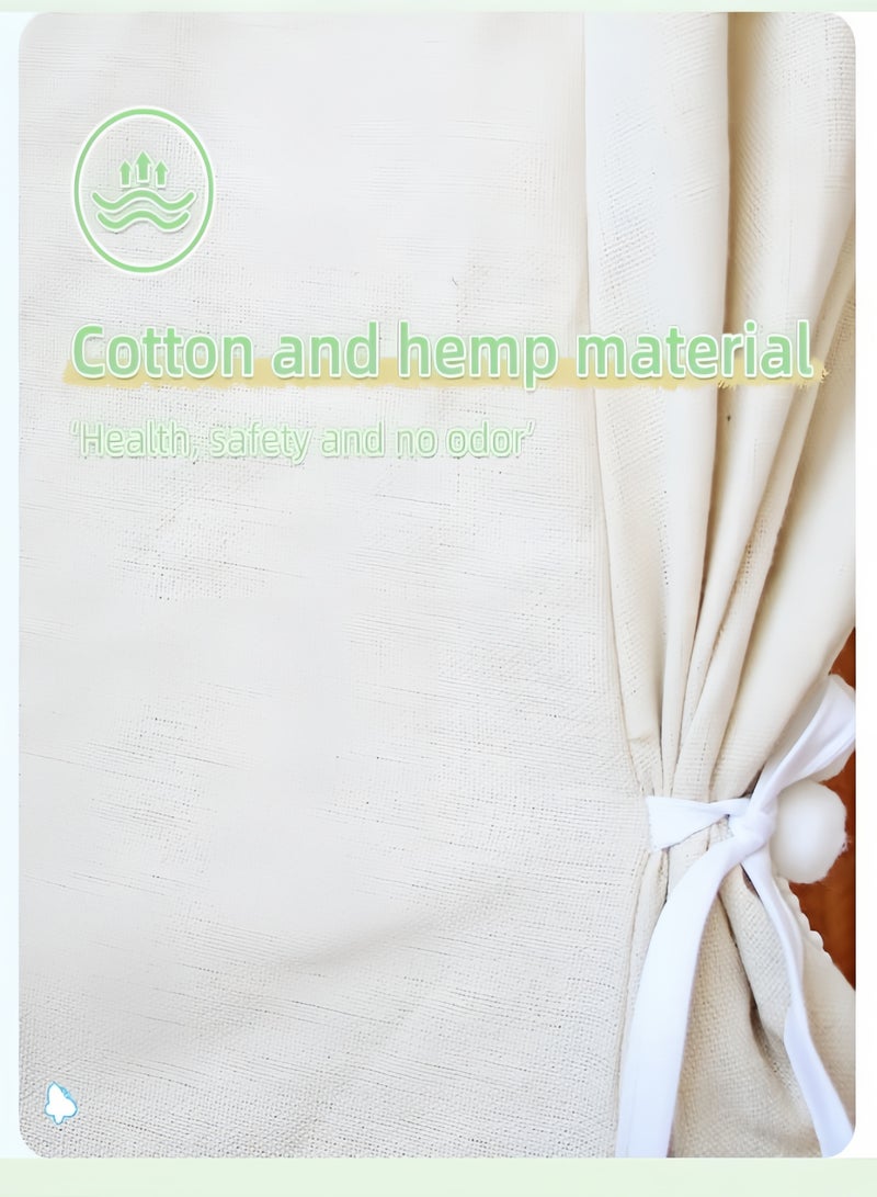 Kids Cotton Play Tents， Indoor Outdoor Toddler Play Tent，Natural Cotton Canvas Tents Play house Children's Tent for Indoor Reading and Playtime ,for 3-10 Years Old Boys Girls ，Big Size Foldable（White) - Image 5