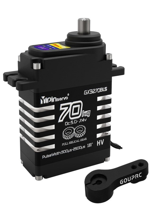 GOUP RC GOUPRC 70kg Brushless Servo for 1/8 1/10 1/12 RC Truck Car Crawler Boat Robot, 7.4V Oblique Gear High Torque Servo - Image 1