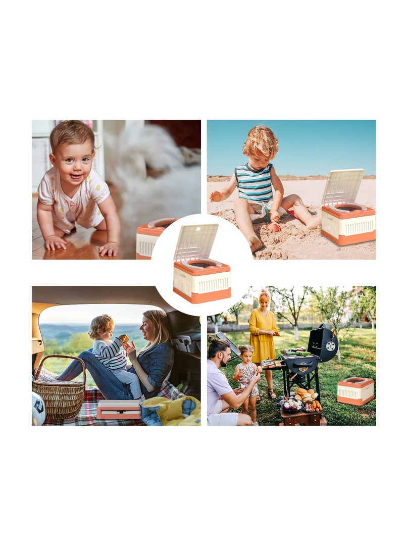 Foldable Portable Potty Seat for Toddlers - Ideal for Travel, Camping, and Urgent Situations - Includes 1 Storage Bag and 20 Garbage Bags for Easy Clean-Up. - Image 2