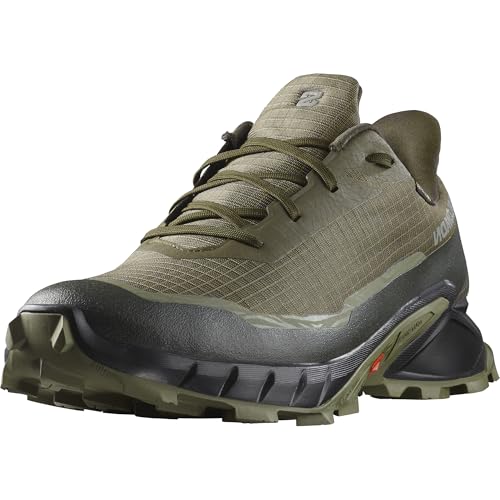 Salomon Men’s Alphacross 5 Gore-Tex, Waterproof Trail Running Shoes - Olive Night/Black/Deep Lichen Green - 10.5 - Image 1