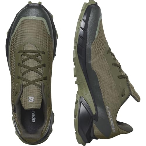 Salomon Men’s Alphacross 5 Gore-Tex, Waterproof Trail Running Shoes - Olive Night/Black/Deep Lichen Green - 10.5 - Image 5
