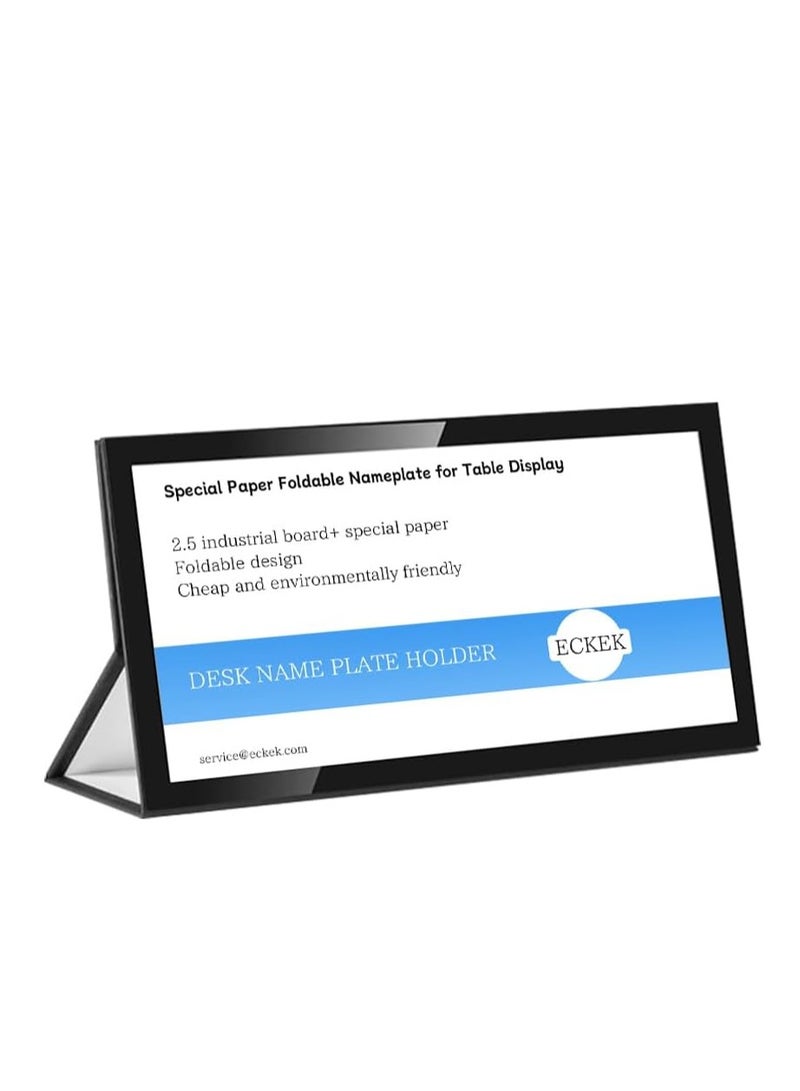Eckek Eckek  2 Pack Desk Name Plate Holder, Special Paper Sign Holder for Table Display, Foldable Nameplate  - Image 1
