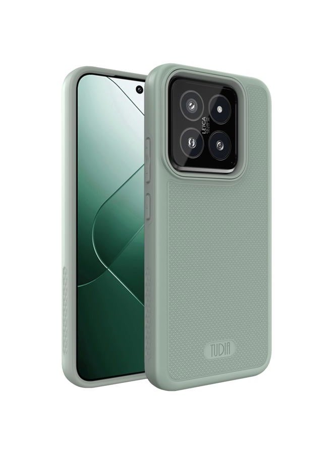 TUDIA غطاء حماية مزدوج مصمم لهاتف Xiaomi 14 5G (2024) ، [MergeGrip] غطاء هاتف عسكري مزدوج الطبقات مقاوم للصدمات رقيق وقوي وعالي التحمل - ليلك أخضر - Image 1