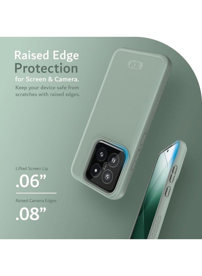 TUDIA غطاء حماية مزدوج مصمم لهاتف Xiaomi 14 5G (2024) ، [MergeGrip] غطاء هاتف عسكري مزدوج الطبقات مقاوم للصدمات رقيق وقوي وعالي التحمل - ليلك أخضر - Image 5