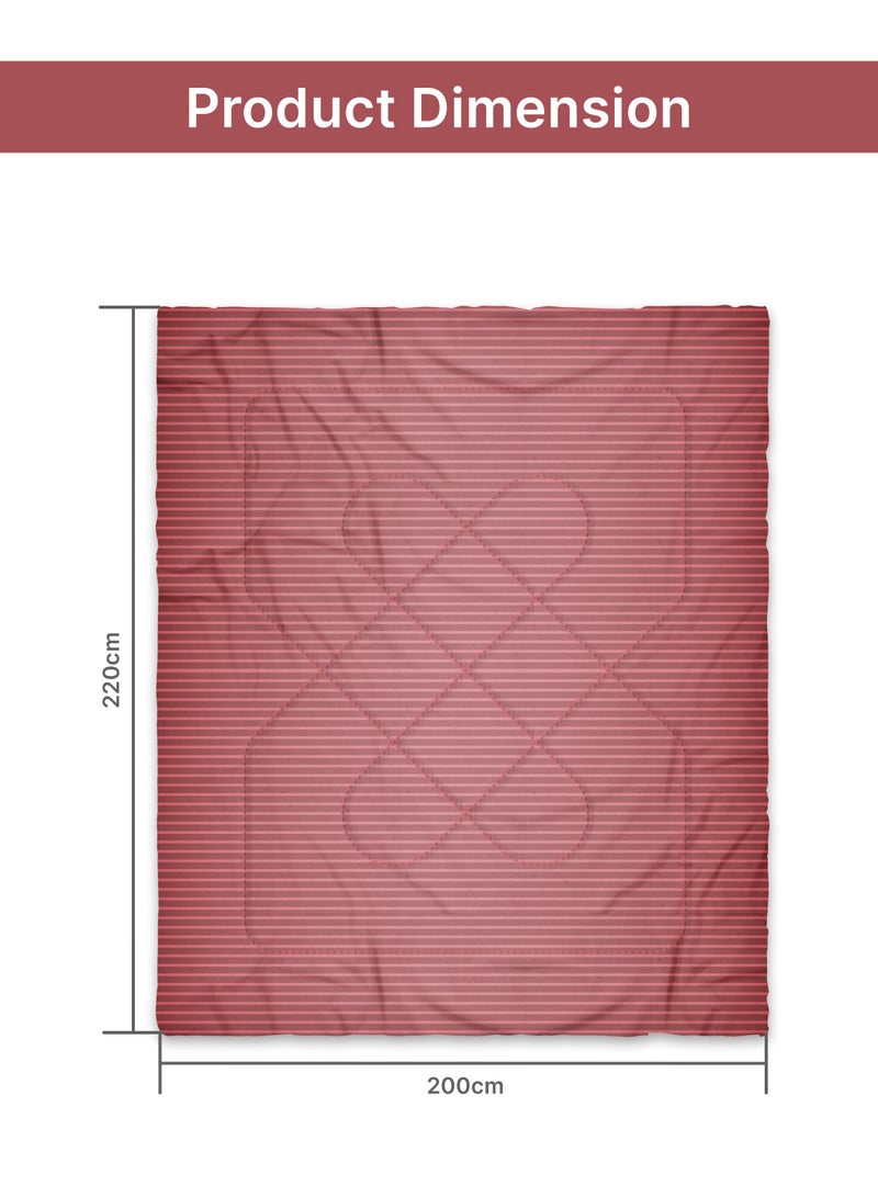 طاب مساؤك لحاف مزدوج من كوزي دريمز لجميع المواسم - 200x220 سم وردي - Image 3